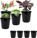 Kratky Method Hydroponic Planter Kit 8 Hydroponic Planter Plus 24 Growing Sponges for Herbs Hydroponic Mini Buckets for Windowsill Herb Garden Hydroponic Growing System for Vegetables (Black)