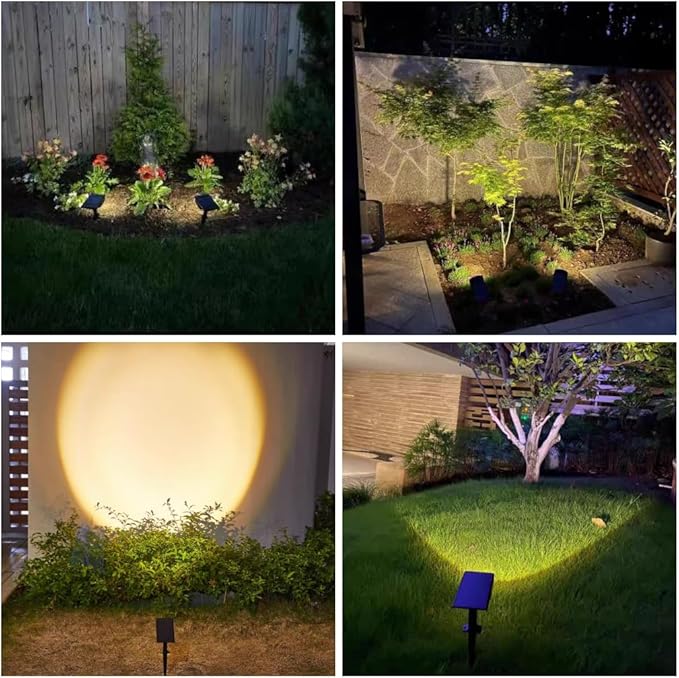 Solar Spot Light Outdoor Solar Tree LightsLandscape Lighting IP65 Waterproof for GardenWalkwayYard WarmWhite Light (4 Pack)