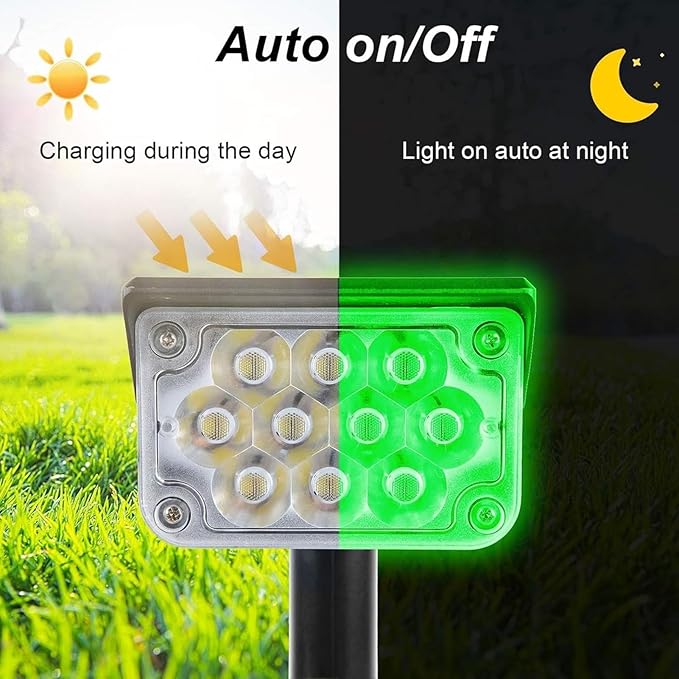 Outdoor Buried Lights IP65 Waterproof RGB Solar Color Lamp Powered Security Garden Spotlights Wall Lamp Landscape Lights for Yard Garden Pathway(2PCS)