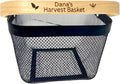 PersonalizedMetal Mesh Harvest Basket with Custom Engraved Handle Gift For Gardeners Vegitable Harvesting Basket Gardening Tools 9x7x7in