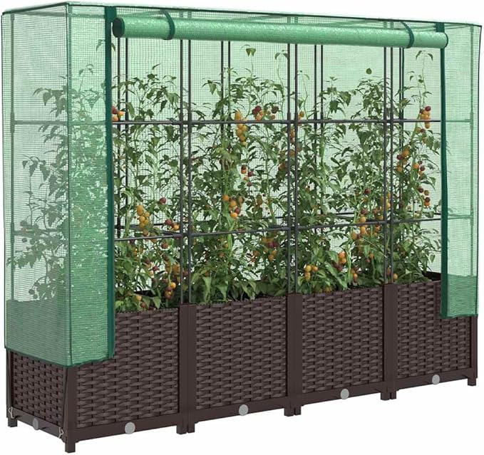 YAFF Raised Bed Brown Green Polypropylene Iron Polyethylene LargeLawn &amp GardenGardeningPots &amp Planters4015802