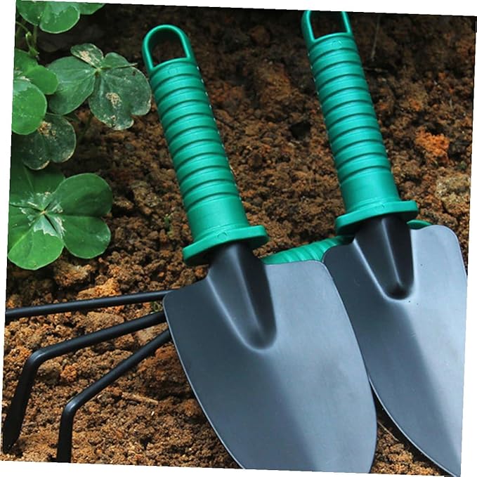 Luxshiny Stainless Steel Garden Tool Set with Carry Case 5pcs Flower Planting Shovels and Gardening Scissors for Outdoor Gardening and Lawn Care