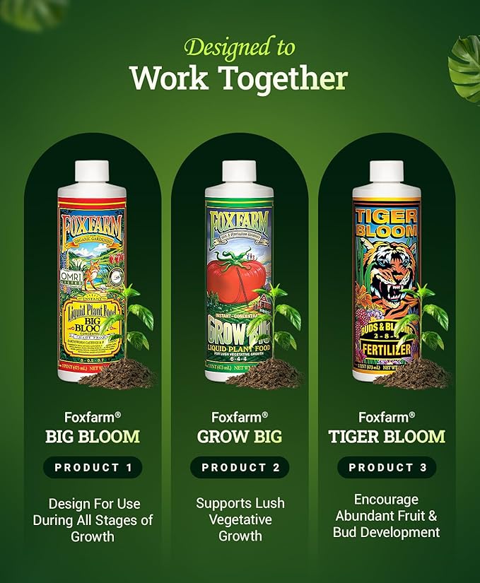 FoxFarm Dirty Dozen Liquids &amp Solubles Starter Pack - 3 Solubles (Open Sesame Beastie Bloomz Cha Ching) &amp 9 Pint Liquids (Big Bloom Tiger Bloom Grow Big &amp More) for Gardening Success