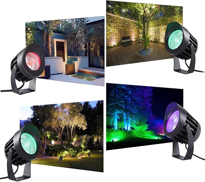 Outdoor Floodlights - LED Beam Spotlight AC85-265V COB Tree Lighting IP65 Waterproof Adjustable Angle Landscape Spotlights Garden Villa Courtyard Lawn Lights(Yellow25W)