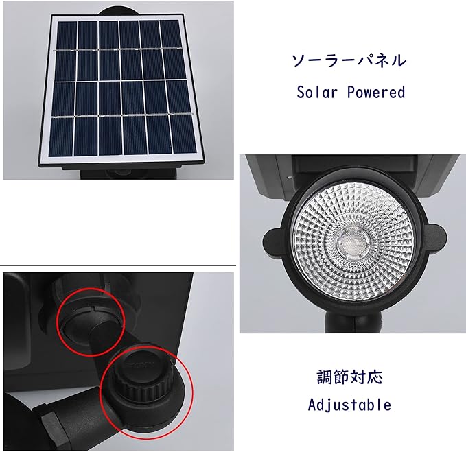 Outdoor LED Spotlight Waterproof Solar Spot Lights Bright Flag Light Landscape Automatic Mini Lawn Lamp 10W Graden Lights Decorative Lamp Courtyard Front Yard Warm White HWD0173