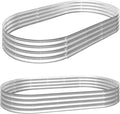 2Pcs 8x4x1ft Raised Garden Bed Kit - Heavy Duty Galvanized Metal Planter for Vegetables Flowers &amp Herbs Outdoor Rust-Resistant Easy Assembly
