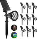 4Pcs RGB Solar Spot Lights Outdoor Garden28 LED 3 Modes IP65 Waterproof Garden Uplighters Solar PoweredAuto ON/Off Dusk Till Dawn Landscape Spotlights for YardDrivewayPathway(Sw6066-rgb10PCS)