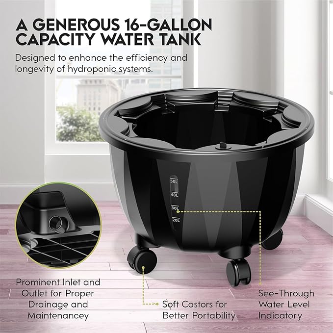 Hydroponics Tower 48/64/80/96 Pots Garden Hydroponic Growing Hydroponics Tower Aeroponics Growing Kit with Hydrating Pump Adapter Net Pots