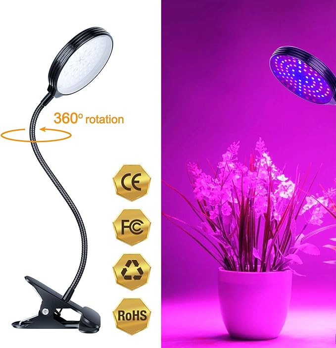 Full Spectrum Phyto Lamp DC5V USB LED Grow Light Dimmable Timer Desktop Clip Lamps IP66 Waterproof for Plants Flowers Vegetables Grow Box60w