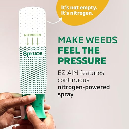 Spruce EZ-AIM Grass and Weed Killer Spray - Precision Shot for Cracks Edges &amp Small Spaces - Starts Wilting in 1 Hour Dead Weeds in 24 Hours (3 Pack 10 Oz Each)