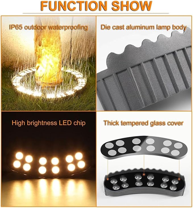 12W LED Ring Tree Hug Light - Landscape Garden Lighting Tree Lamp 220V Waterproof IP65 Outdoor Tree Spotlight LED Spotlight Garden Courtyard Landscape Lamp(White5PCS(220V))