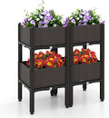 Giantex 4 Pcs Raised Garden Bed Elevated Planter Box Kit W/ 16 Legs 4 Planter Boxes Self-Watering System Drainage Holes Indoor &amp Outdoor Vegetable Fruit Flower Herb Growing Box