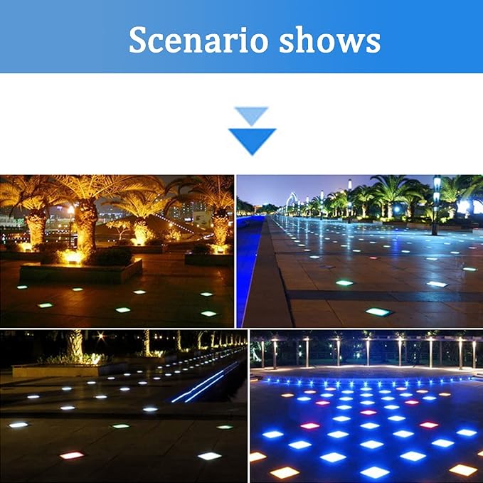 Square Recessed LED Underground Light Spotlight Stainless Steel Outdoor IP65 Waterproof Landscape Lights for Garden Bridge Pathway Lighting