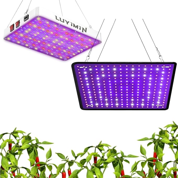 Upgrade Full Spectrum LED Grow Light with High Yield Diodes 1500W+600W Grow Lamp for Indoor Plants Perfect for Seed Starting Seedlings Vegetable Plants (Actual Powder150W&amp60W)