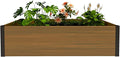 mondaria Raised Garden Bed 4x2x1Ft Outdoor Rot-Resistant Planter Box Wood Plastic Composite Flower Bed Kit for Vegetables Herb Brown