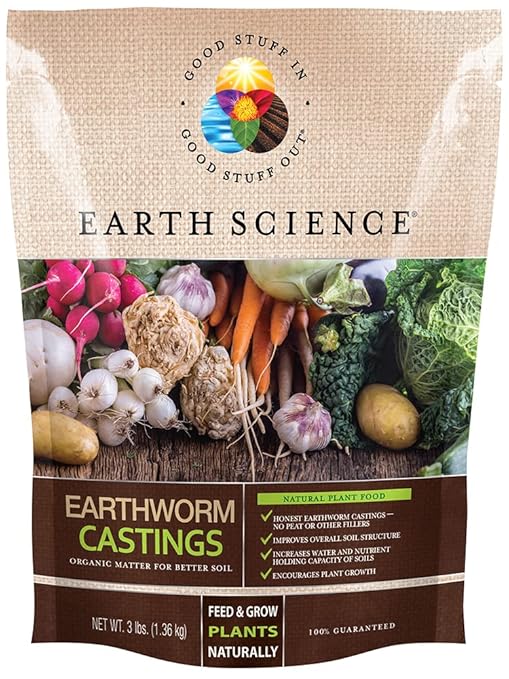 Earth Science Earthworm Castings &amp Udder Magic Plant Food Bundle – Premium Fertilizer for Indoor &amp Outdoor Plants – Nutrient-Rich Soil Enhancer &amp Rapid Fruiting Fertilizer – Eco-Friendly