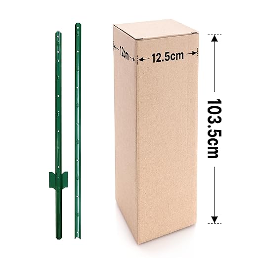ARIFARO Metal Fence Posts 6 Feet assemblablePack of 10Sturdy Duty No Digging Garden U Post for Wire Fencing Steel Poles for Yard Outdoor