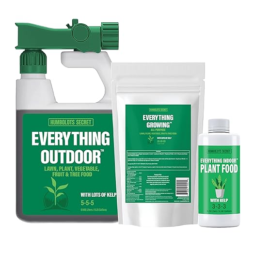Humboldts Secret Everything Kit 3-in-1 NPK Nitrogen Phosphorus Potassium with Kelp - Everything Indoor Plant Food 3-3-3 Everything Outdoor 5-5-5 and Everything Growing 20-20-20 (The Everything Kit)