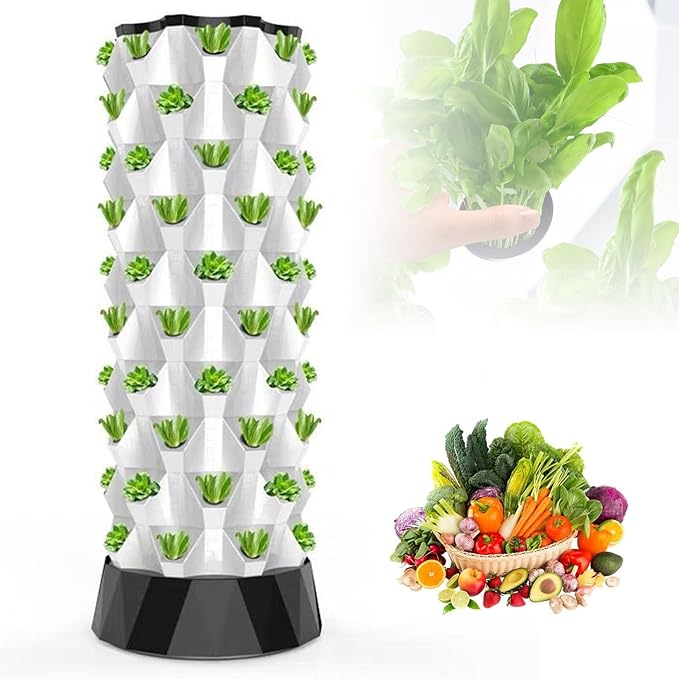 Hydroponics Growing System 6/8/10 Layers Hydroponics Tower Indoor Vertical Gardening Grow Kit with Pump and Water Tank for Leafy Vegetables and Fruits No Soil6Layers