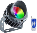 Outdoor COB Led Spotlight - 18W RGB Color Changing LED Landscape Lights IP65 Waterproof Garden Lamp with Remote Controller for Tree Flag Lawn