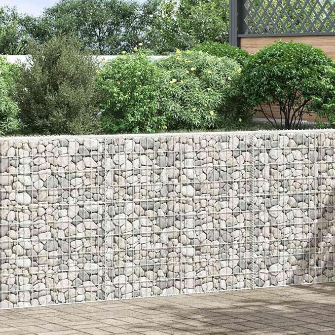 Gabion Raised Garden Bed Silver Galvanized Steel 59.1 x 7.9 x 39.4 in Trapezoidal Outdoor Planter Box for Flowers Durable Weather-Resistant Design