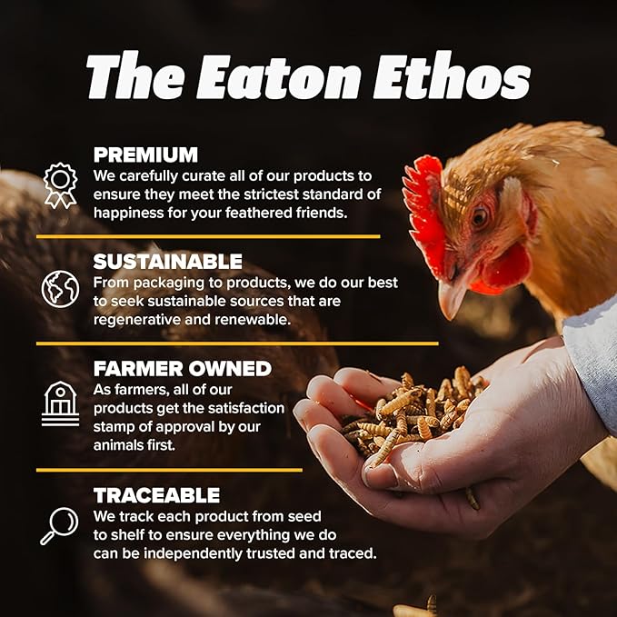Eaton Pet and Pasture Premium Grubs USA Grown Dried Black Soldier Fly Larvae High Calcium Treat for Chickens Ducks Wild Birds (5 LB)