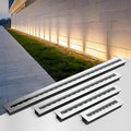 LED Landscape Lights - Outdoor Buried Lights AC 220V Stainless Steel Panel Rectangle Floor Ground Light Ip67 One-Piece Lens + Glue Encapsulation Waterproof Recessed Spotlight
