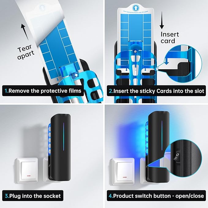 Fruit Fly Traps Indoor for Home: Plug in Mosquito Bug Zapper Gnat Moth Catcher with 9W Night UV Light 2 Devices 20 Sticky Glue Board Refills for Indoors Flying Insect Trap