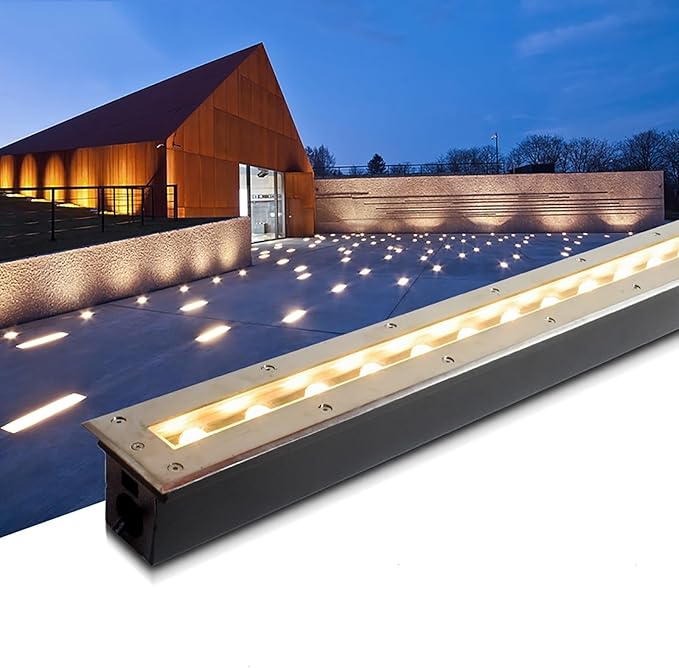 Outdoor Buried Lights - LED Landscape Lights AC 110V Long Strip Ultra-Thin Wall Lights Ip67 ?Waterproof Embedded Spotlight Garden Courtyard Floor Lamp Decorative Lighting Ground Light