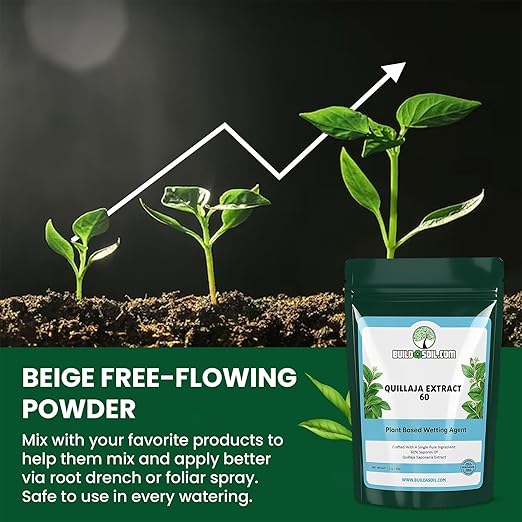 BuildASoil Quillaja Saponaria Extract Powder 60% (2 oz) – Natural Root Growth Booster for Plants