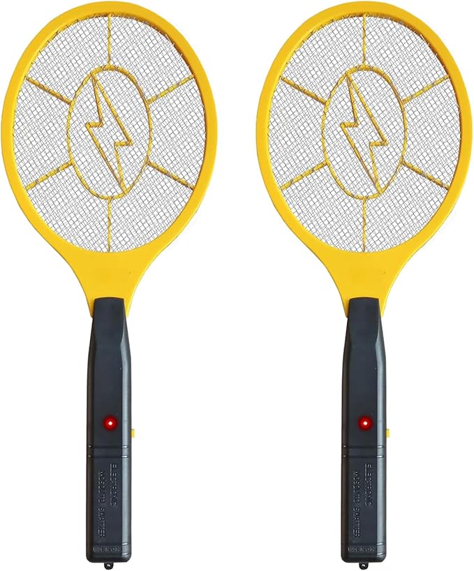 2 Pack Electric Fly Swatter Handheld Bug Zapper Racket for Outdoor &amp Indoor Mosquito Zapper Racket Battery Powered Tennis Mosquito Rackets for Insect