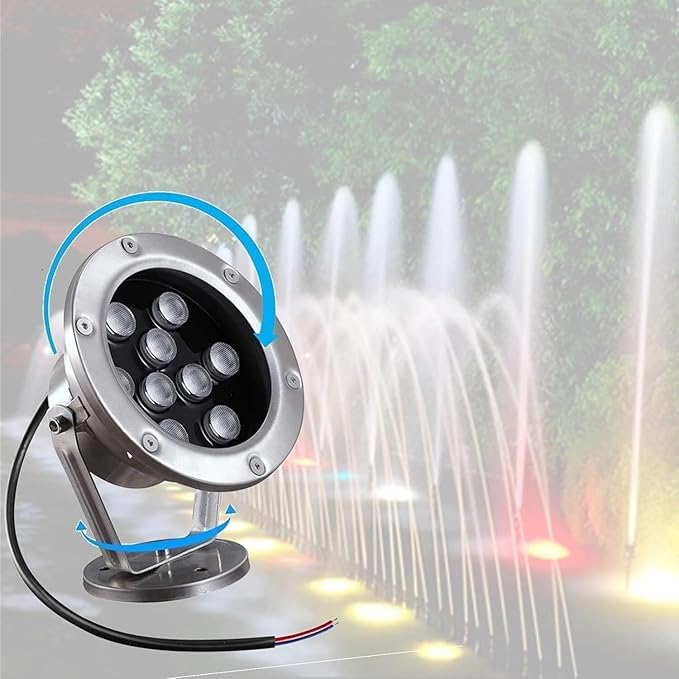 Rotatable LED Underwater Pond Lights Green Spotlights for Outdoor Landscape Warm Color Fountain Lighting 12W &amp 36W Pathway Lights Waterproof Garden Lighting