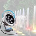 Rotatable LED Underwater Pond Lights 12W Green Spotlights for Outdoor Landscape Warm Color Fountain Lighting Pathway Illuminators 3W Blue Accent Lights