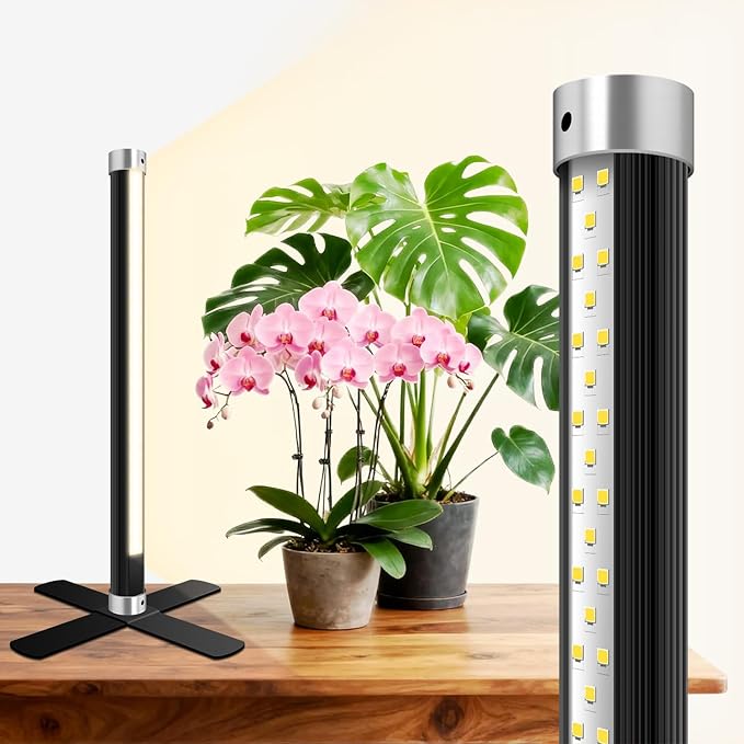 SJZX Grow Light for Indoor Plants 40 LEDs Full Spectrum Plant Light Stand with Timer High PPFD Grow Light 1.2ft Vertical Standing/Hanging Indoor Plant Light for Small Plant Herbs in Home &amp Offi