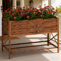 Gardening BedMetal Planter BoxGalvanized Raised Garden Bedwith LegsStorage Shelf and Bed Liner