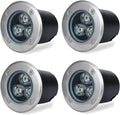 4 Pack LED Underground Lamp Outdoor Ground Light IP66 Waterproof Buried Lights AC85-110V for Garden Path Yard Step Fence Landscape Spotlight