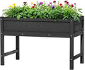 HDPE Raised Garden Planting Bed with LegsGarden Boxes Outdoor Raised with Drainage Hole Rot-ResistantRaised Beds for Gardening for Backyard Patio Balcony 300 lb Capacity (Black)