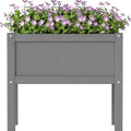 Raised Garden Bed with Drainage Hole Waterproof HDPE Elevated Planter Box with Legs Stable and Durable to Plant Herb Vegetable FlowerPatioBalcony Outdoors/Indoors Gray
