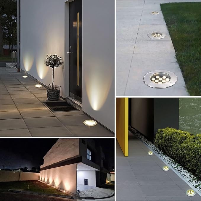 Ground Landscape Lights - Ultra-Thin LED spotlights - Underwater Lighting IP65 Waterproof Outdoor LED Spotlight recessed Lighting for Swimming Pool Garden Terrace(Red12W(AC85-265v))