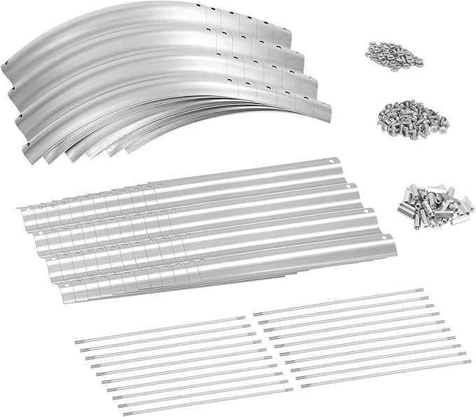 Land Guard 8ft Galvanized Raised Garden Bed Kit Raised Garden Boxes Outdoor Oval Metal Raised Garden Beds for Vegetables Silver108 Gallon Capacity(with 10 Connecting rods)