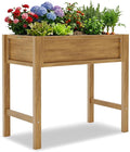 YEFU Raised Garden Bed for Outdoor: 34x30x18in Teak Raised Garden Bed with Legs to Plant Herbs Vegetables Flowers - Easy to Assembly Elevated Planter Box for Organic Home Gardening in Patio/Backyard