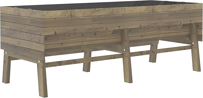 VEIKOU Raised Garden Bed 6 x 3 x 2FT Raised Garden Beds Outdoor with 6 Legs Detachable Liner Garden Bed for Backyard Patio Balcony 837lbs Capacity Light Mocha Brown