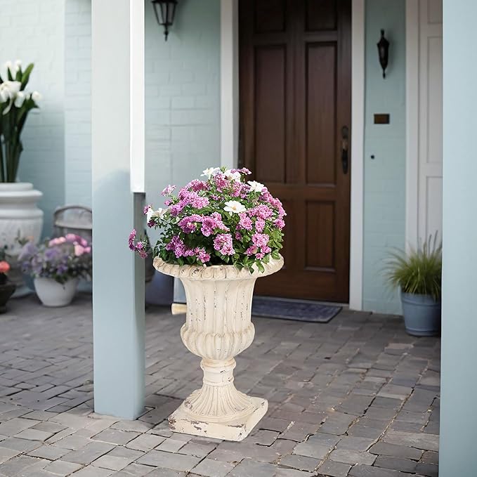 Planter Antique White 19.25'' H