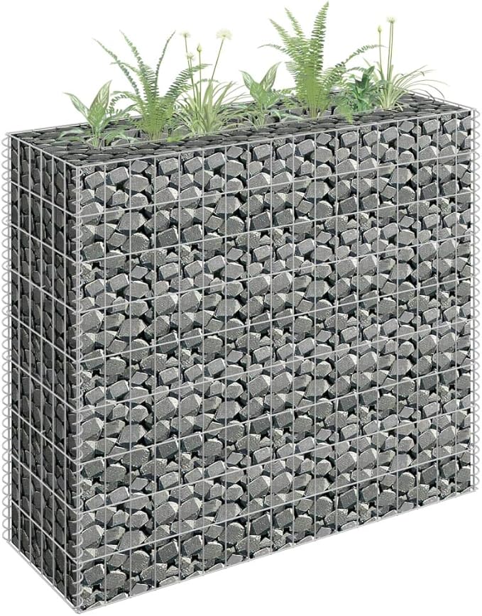 Gabion Raised Bed Galvanized Steel 35.4x11.8x35.4 Lawn Planters