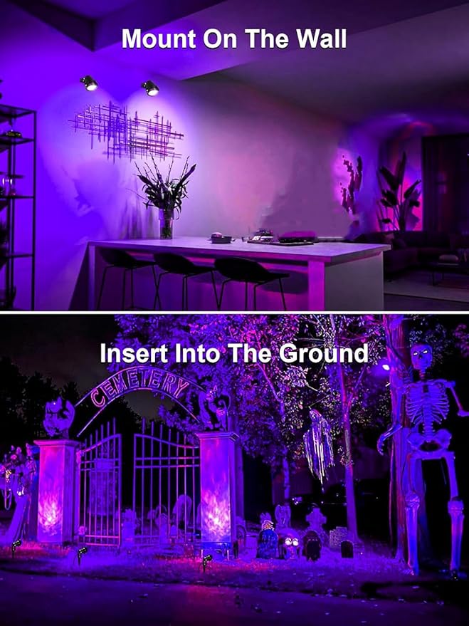 ZUCKEO Halloween Black Light Spotlight Outdoor LED Blacklight 15W Waterproof Spot Lights Landscape Lighting with US Plug for Glow Party Body Paint Fluorescent Poster Bar Yard Garden Decor(1Pack)