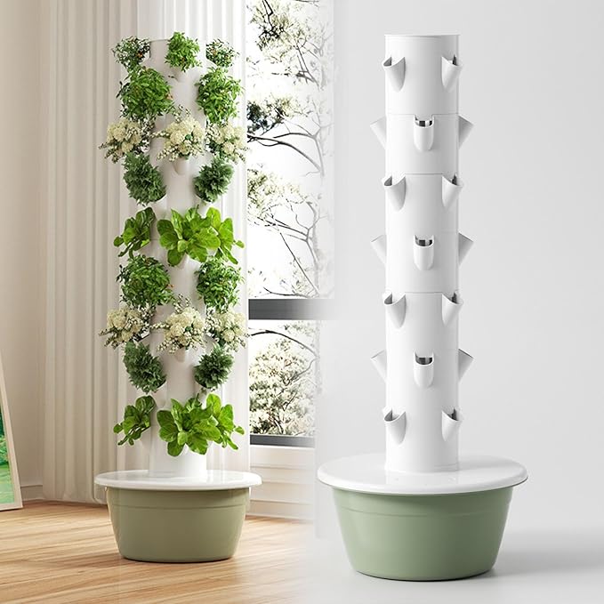 Vertical Hydroponic Hydroponic Growing System with Hydrating Pump Timer &amp Detachable Cups Perfect for Growing Fruits Vegetables Indoors Or Outdoors.(9 Layer)