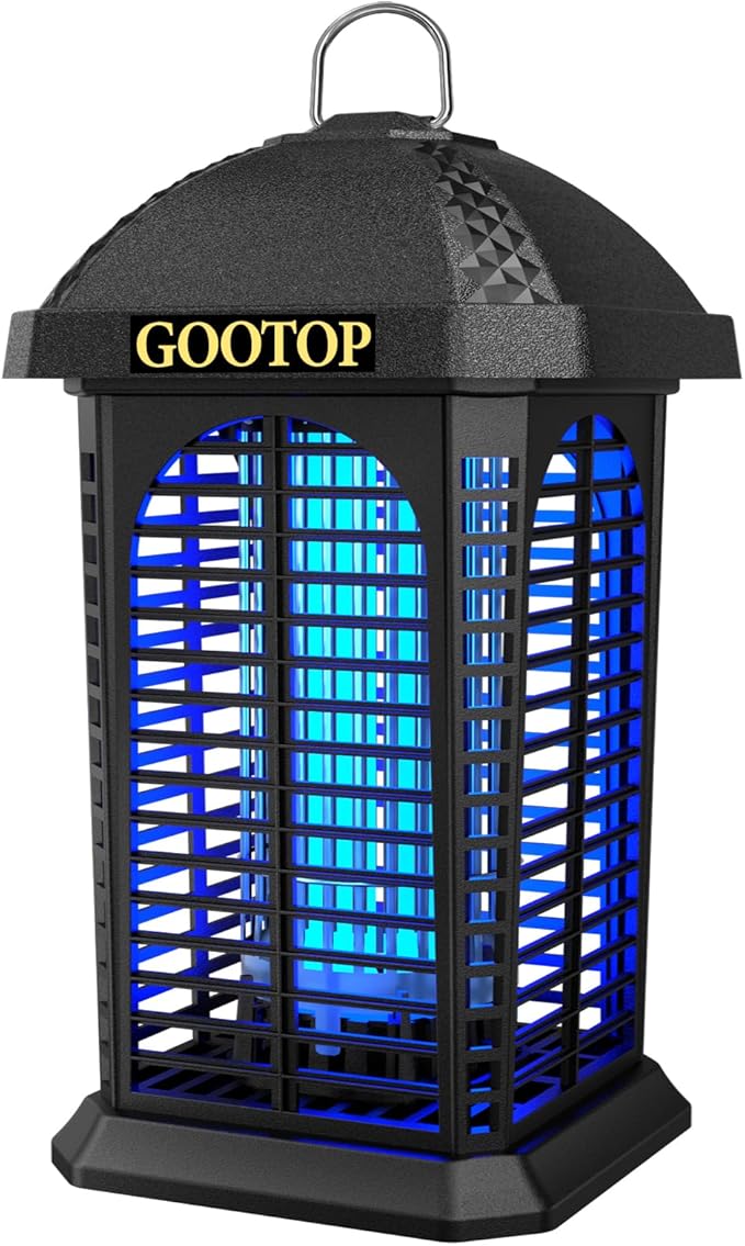 Bug Zapper Outdoor 4200V Electric Mosquito Zapper Bug Zapper Outdoor Fly Traps Fly Zapper Mosquito Killer Indoor 3 Prong Plug 90-130V ABS Plastic Outer