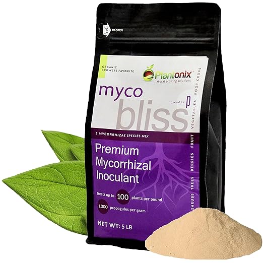 Myco Bliss Powder (5lbs) - Mycorrhizal Fungi for Soil - 5 Strain Mycorrhizal Inoculant with 1000 Propagules Per Gram - Highly Concentrated Mycorrhizae for Plants Potting Soil &amp Garden Soil