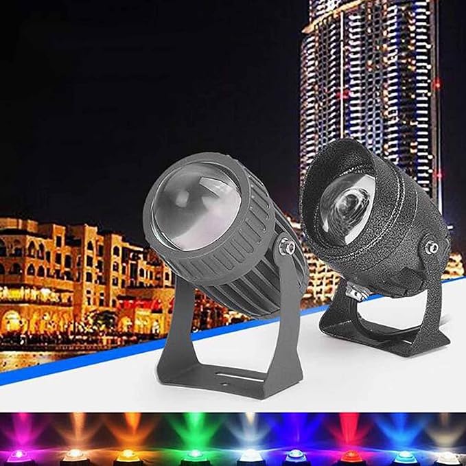 Outdoor Spot Lights - Long Distance Floodlight 10W Rotating Narrow Spotlight Led Beam Light IP65 Waterproof Wall Washer Outdoor Architectural Wall Lamp LED Landscape Lighting(GreenA-(AC85-265V))