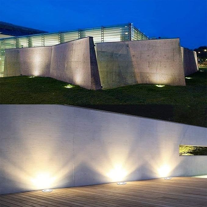 3Pcs Outdoor Buried Lights - Ground Led Landscape Lamp Led Well Lights 3W Ground Lights/Ip67 Waterproof Low Voltage Landscape Lighting Spotlight for Driveway/Deck/Step/G